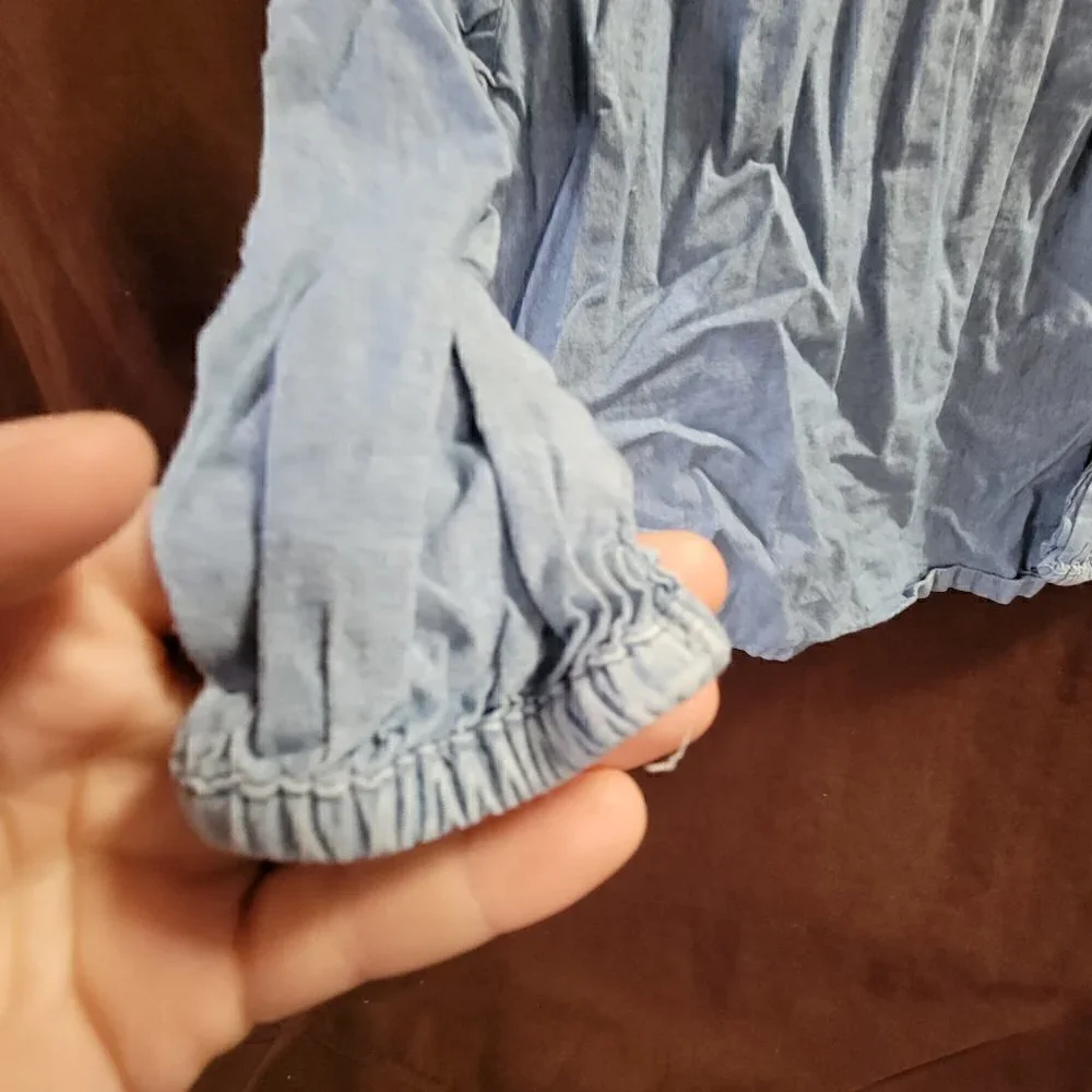 Carter's Scrunch Blue Blouse Top With Bows Size 24M